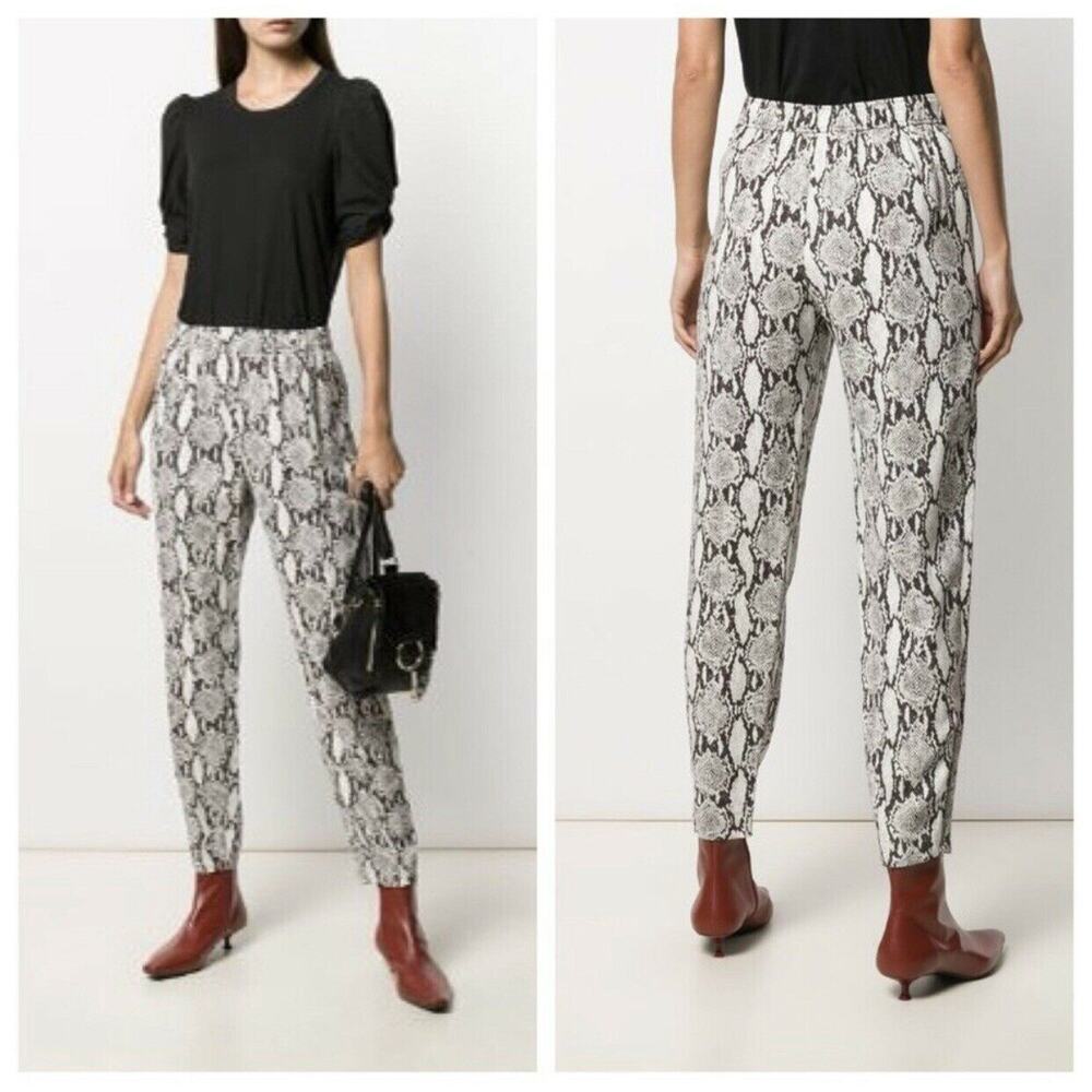 NEW A.L.C Women's Size 4 Elijah Python Snake Print Relaxed Fit Pull On Pants